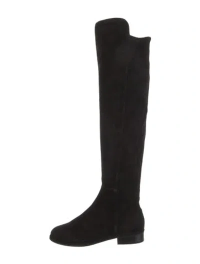 Pre-owned Stuart Weitzman Suede Riding Boots In Black