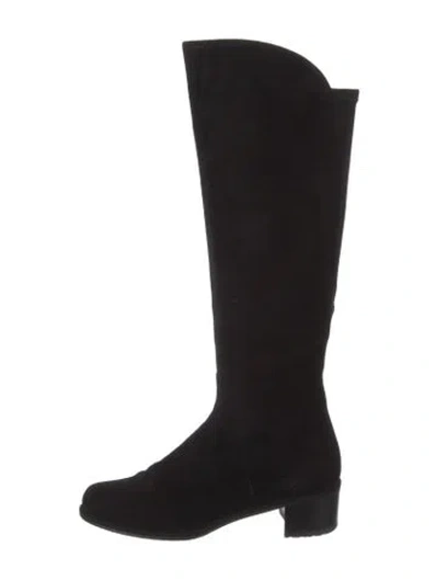 Pre-owned Stuart Weitzman Suede Riding Boots In Black