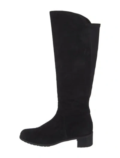 Pre-owned Stuart Weitzman Suede Riding Boots In Black
