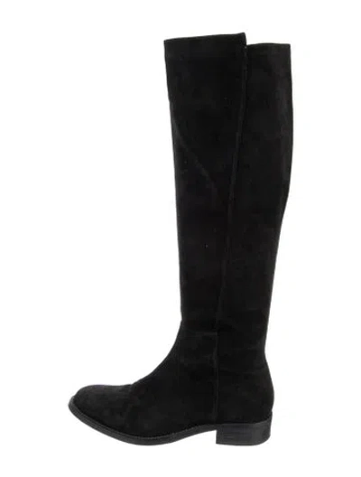 Pre-owned Stuart Weitzman Suede Riding Boots In Black