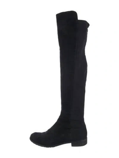 Pre-owned Stuart Weitzman Suede Riding Boots In Black