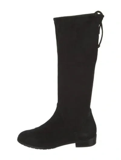 Pre-owned Stuart Weitzman Suede Riding Boots In Black