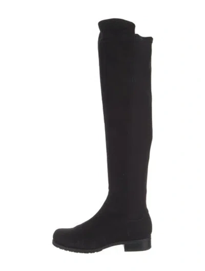 Pre-owned Stuart Weitzman Suede Riding Boots In Black