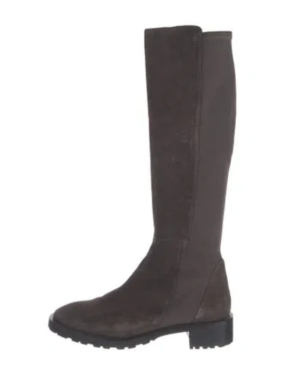 Pre-owned Stuart Weitzman Suede Riding Boots In Black