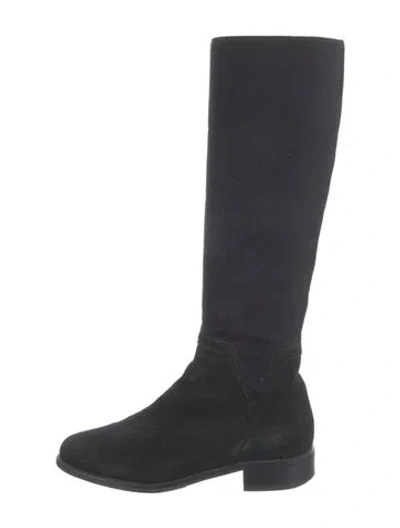 Pre-owned Stuart Weitzman Suede Riding Boots In Black