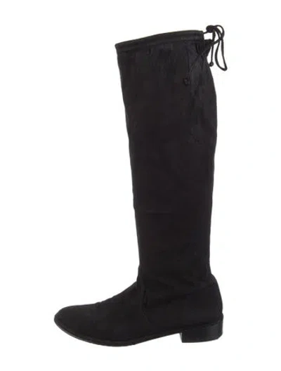 Pre-owned Stuart Weitzman Suede Riding Boots In Black