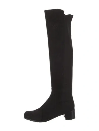 Pre-owned Stuart Weitzman Suede Riding Boots In Black