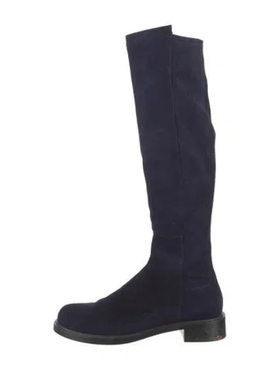 Pre-owned Stuart Weitzman Suede Riding Boots In Blue