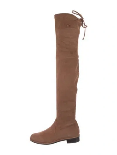 Pre-owned Stuart Weitzman Suede Riding Boots In Brown