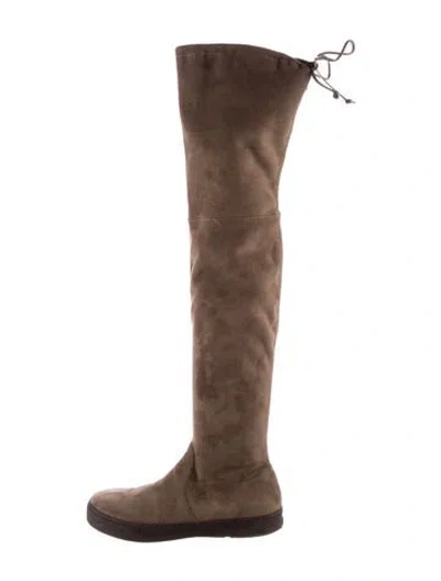 Pre-owned Stuart Weitzman Suede Riding Boots In Brown