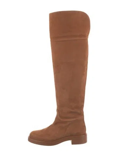 Pre-owned Stuart Weitzman Suede Riding Boots In Brown