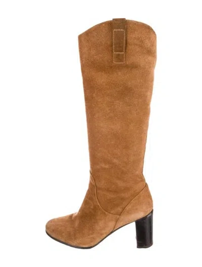 Pre-owned Stuart Weitzman Suede Riding Boots In Brown