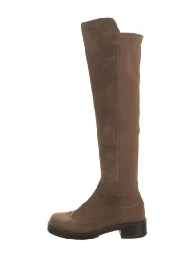 Pre-owned Stuart Weitzman Suede Riding Boots In Brown