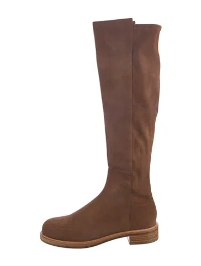 Pre-owned Stuart Weitzman Suede Riding Boots In Brown