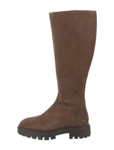 Pre-owned Stuart Weitzman Suede Riding Boots In Brown