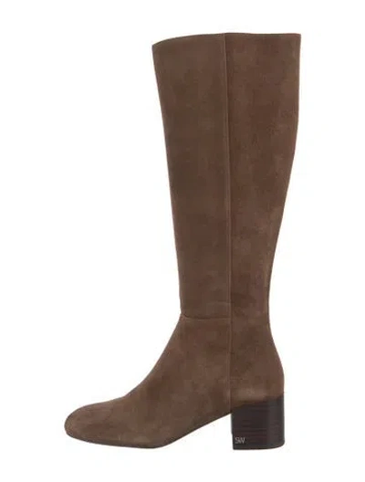 Pre-owned Stuart Weitzman Suede Riding Boots In Brown