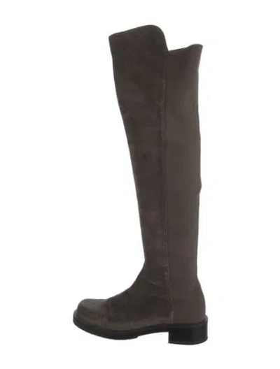 Pre-owned Stuart Weitzman Suede Riding Boots In Brown