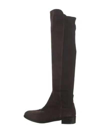 Pre-owned Stuart Weitzman Suede Riding Boots In Brown