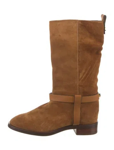 Pre-owned Stuart Weitzman Suede Riding Boots In Brown