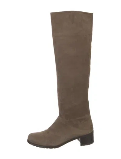 Pre-owned Stuart Weitzman Suede Riding Boots In Brown