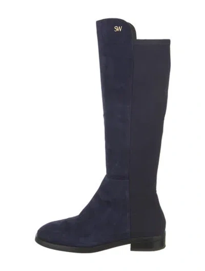 Pre-owned Stuart Weitzman Suede Riding Boots In Multi