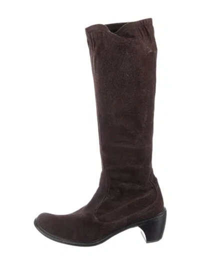 Pre-owned Stuart Weitzman Suede Riding Boots In Multi