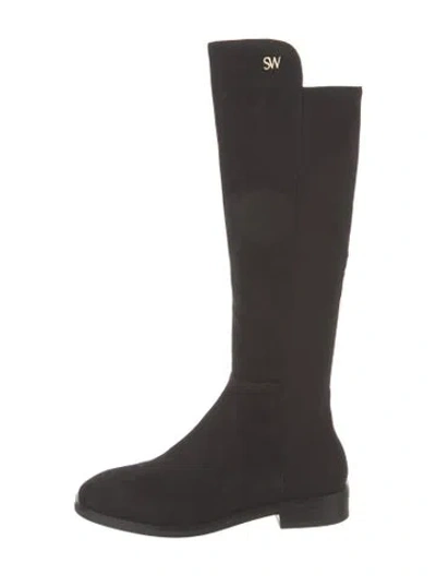 Pre-owned Stuart Weitzman Suede Riding Boots W/ Tags In Black