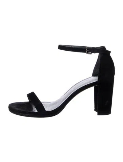 Pre-owned Stuart Weitzman Suede Sandals In Black