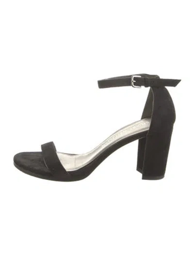 Pre-owned Stuart Weitzman Suede Sandals In Black