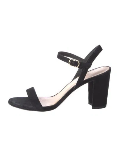 Pre-owned Stuart Weitzman Suede Sandals In Black