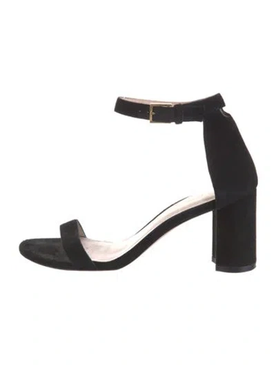 Pre-owned Stuart Weitzman Suede Sandals In Black