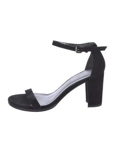 Pre-owned Stuart Weitzman Suede Sandals In Black