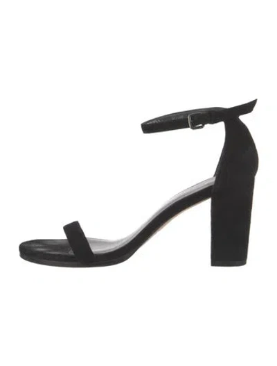 Pre-owned Stuart Weitzman Suede Sandals In Black