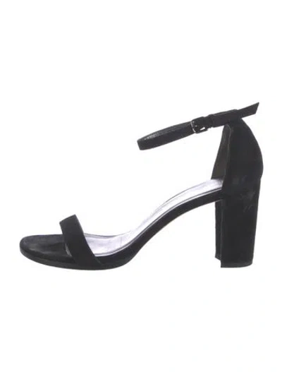 Pre-owned Stuart Weitzman Suede Sandals In Black