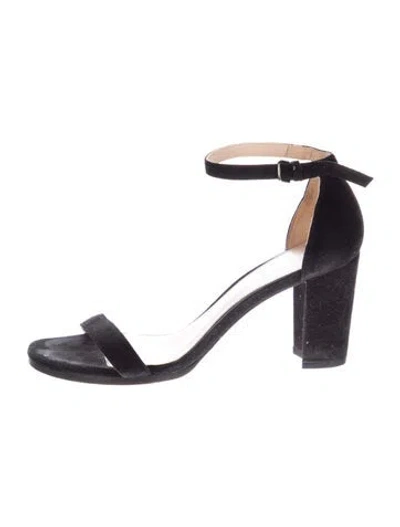 Pre-owned Stuart Weitzman Suede Sandals In Black