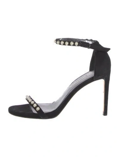 Pre-owned Stuart Weitzman Suede Sandals In Black