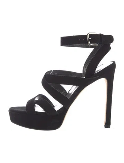 Pre-owned Stuart Weitzman Suede Sandals In Black