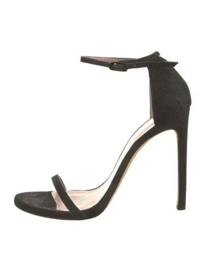 Pre-owned Stuart Weitzman Suede Sandals In Black