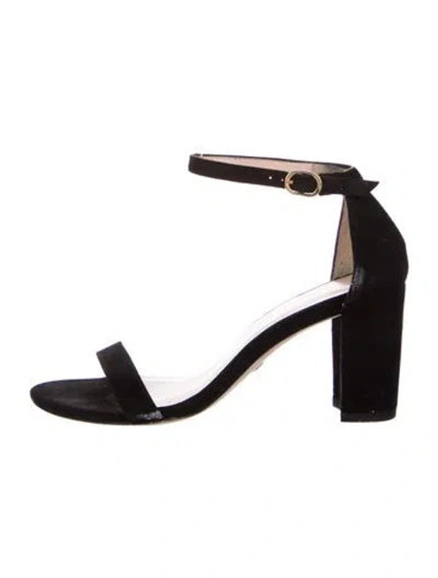 Pre-owned Stuart Weitzman Suede Sandals In Black