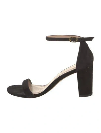 Pre-owned Stuart Weitzman Suede Sandals In Black