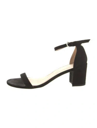 Pre-owned Stuart Weitzman Suede Sandals In Black