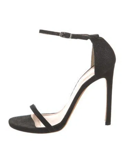Pre-owned Stuart Weitzman Suede Sandals In Black