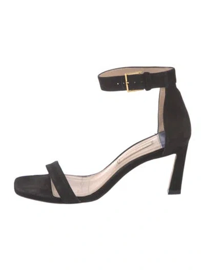 Pre-owned Stuart Weitzman Suede Sandals In Black