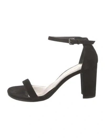 Pre-owned Stuart Weitzman Suede Sandals In Black