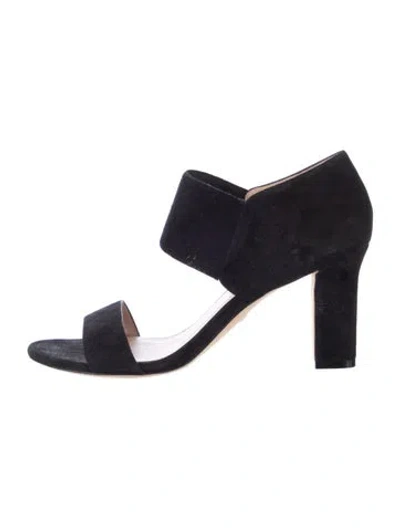 Pre-owned Stuart Weitzman Suede Sandals In Black