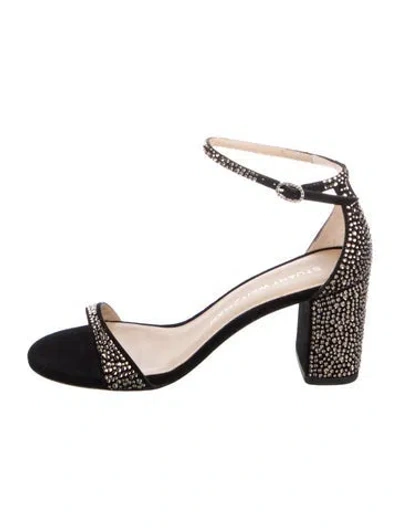 Pre-owned Stuart Weitzman Suede Sandals In Black