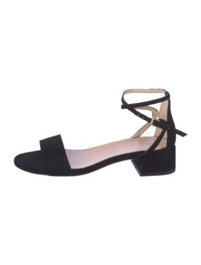 Pre-owned Stuart Weitzman Suede Sandals In Black