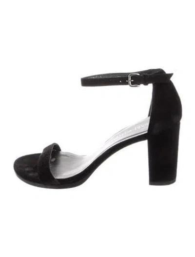 Pre-owned Stuart Weitzman Suede Sandals In Black