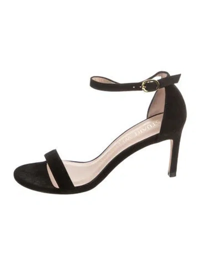 Pre-owned Stuart Weitzman Suede Sandals In Black