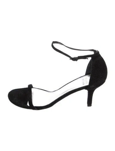 Pre-owned Stuart Weitzman Suede Sandals In Black